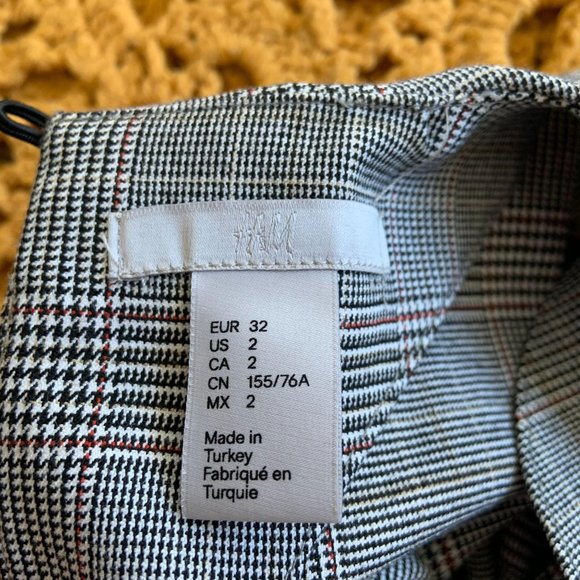 H&M Plaid Gingham Picnic Mini Dress Balloon Sleeve - Picture 6 of 10